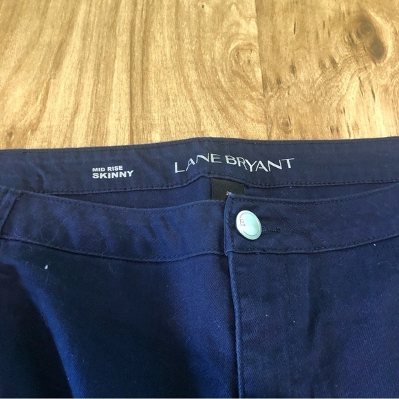 Lane Bryant Navy Jeans Plus Size 28 Mid Rise Skinny Stretch Cotton Spandex 48x29 - Picture 4 of 8
